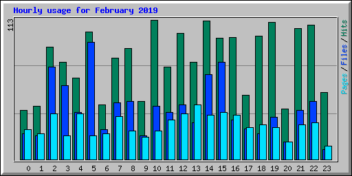 Hourly usage for February 2019